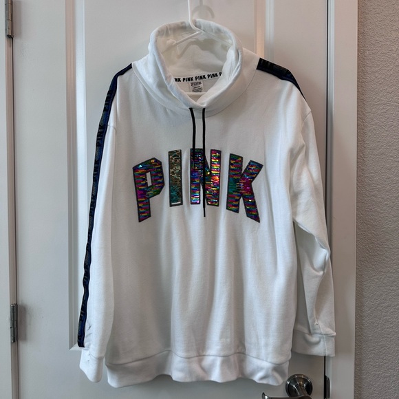 PINK Victoria's Secret Sweaters - VS PINK White Blink Cowlneck